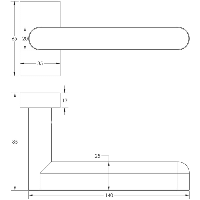 CR-101 Antique Brass Multi Point Rectangular Rose Door Handle - CR-101D4AB - Choice Handles