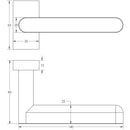 CR-101 Satin Stainless Steel Multi Point Rectangular Rose Door Handle - CR-101D4SSS - Choice Handles