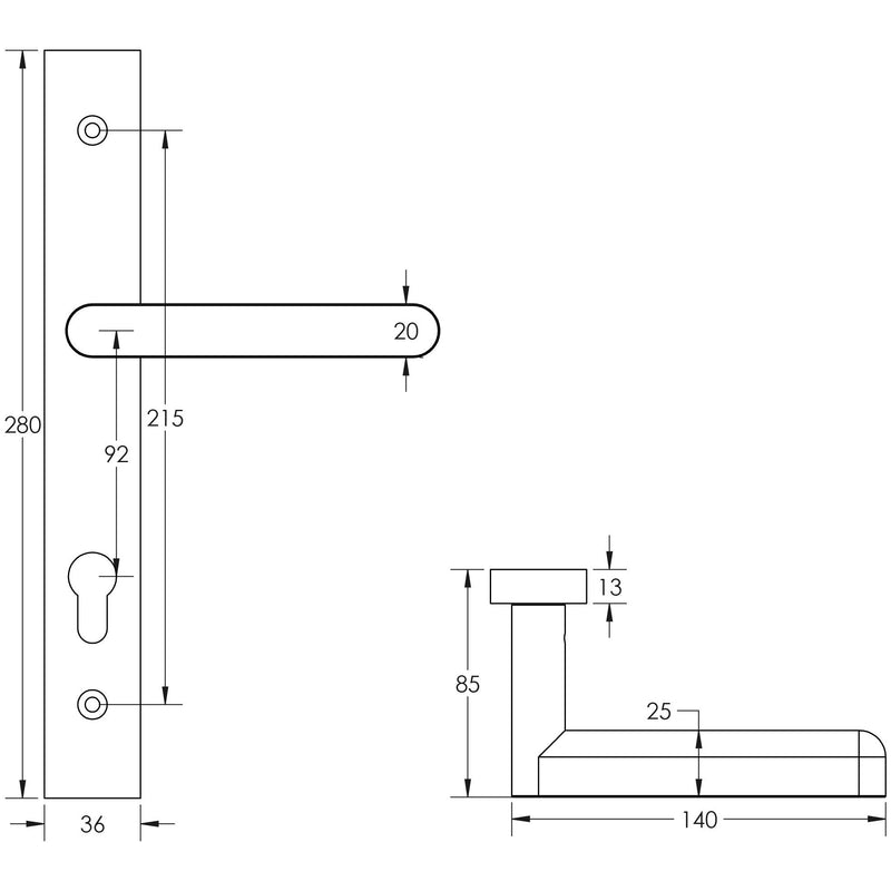 CR-101 Antique Brass Multi Point Backplate Door Handle - CR-101G4AB - Choice Handles