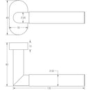 CR-102 Satin Brass Multi Point Oval Rose Door Handle - CR-102C4SB - Choice Handles
