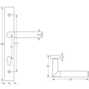CR-102 Black Multi Point Backplate Door Handle - CR-102G4MB - Choice Handles