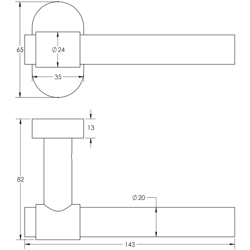 CR-103 Satin Brass Multi Point Oval Rose Door Handle - CR-103C4SB - Choice Handles