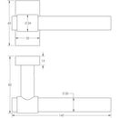 CR-103 Satin Stainless Steel Multi Point Rectangular Rose Door Handle - CR-103D4SSS - Choice Handles