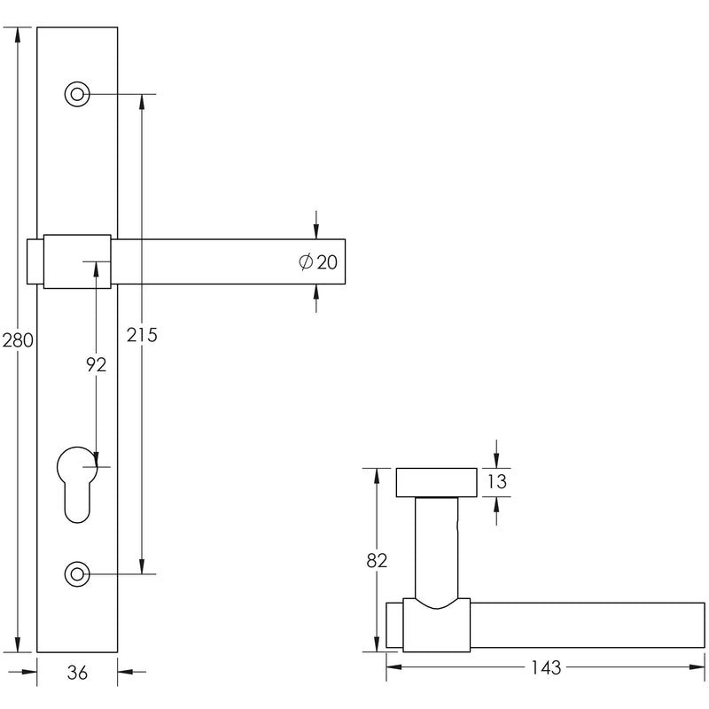 CR-103 Antique Brass Multi Point Backplate Door Handle - CR-103G4AB - Choice Handles