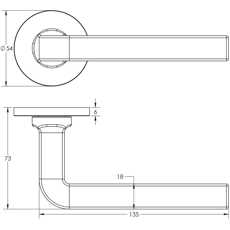 CR-104 Dark Bronze Fixed Dead Round Rose Door Handle - CR-104A3DB - Choice Handles