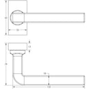 CR-104 Black Multi Point Rectangular Rose Door Handle - CR-104D4MB - Choice Handles