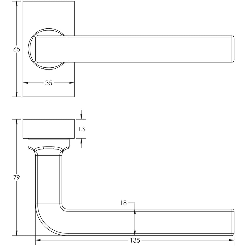 CR-104 Satin Stainless Steel Multi Point Rectangular Rose Door Handle - CR-104D4SSS - Choice Handles