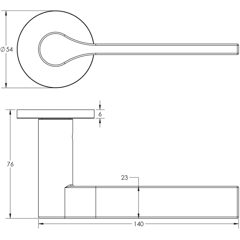 CR-105 Black Unsprung Round Rose Door Handle - CR-105A2MB - Choice Handles