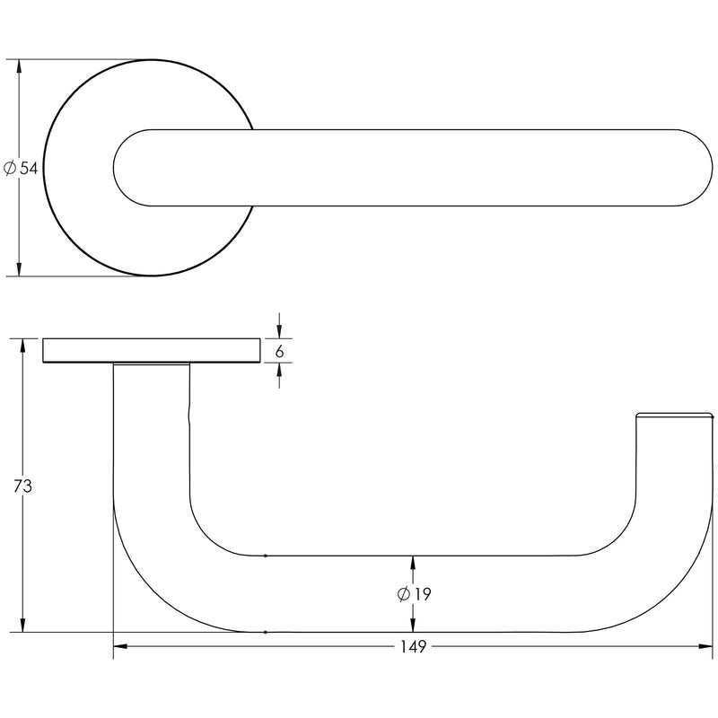 CR-106 Satin Stainless Steel  Fixed Dead Round Rose Door Handle - CR-106A3SSS - Choice Handles