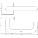 CR-106 Satin Stainless Steel  Unsprung Square Rose Door Handle - CR-106B2SSS - Choice Handles