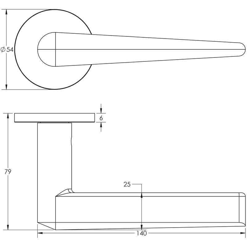 CR-107 Antique Brass Unsprung Round Rose Door Handle - CR-107A2AB - Choice Handles
