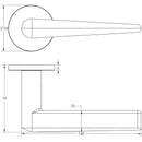 CR-107 Satin Stainless Steel  Fixed Dead Round Rose Door Handle - CR-107A3SSS - Choice Handles