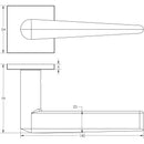 CR-107 Satin Stainless Steel  Unsprung Square Rose Door Handle - CR-107B2SSS - Choice Handles