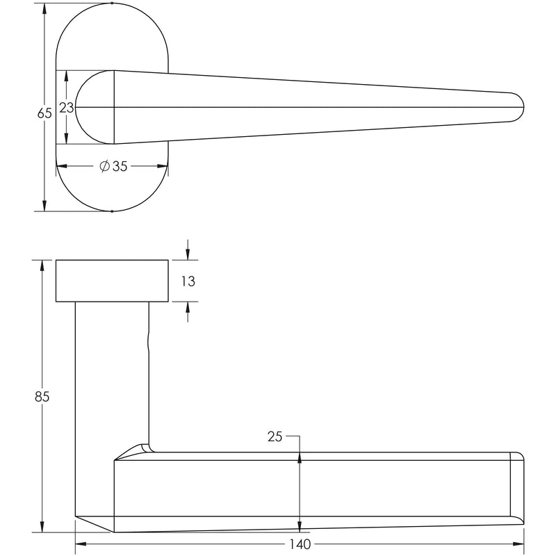 CR-107 Satin Stainless Steel Multi Point Oval Rose Door Handle - CR-107C4SSS - Choice Handles