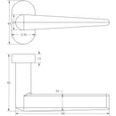 CR-107 Black Multi Point Oval Rose Door Handle - CR-107C4MB - Choice Handles