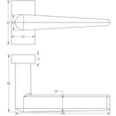 CR-107 Black Multi Point Rectangular Rose Door Handle - CR-107D4MB - Choice Handles