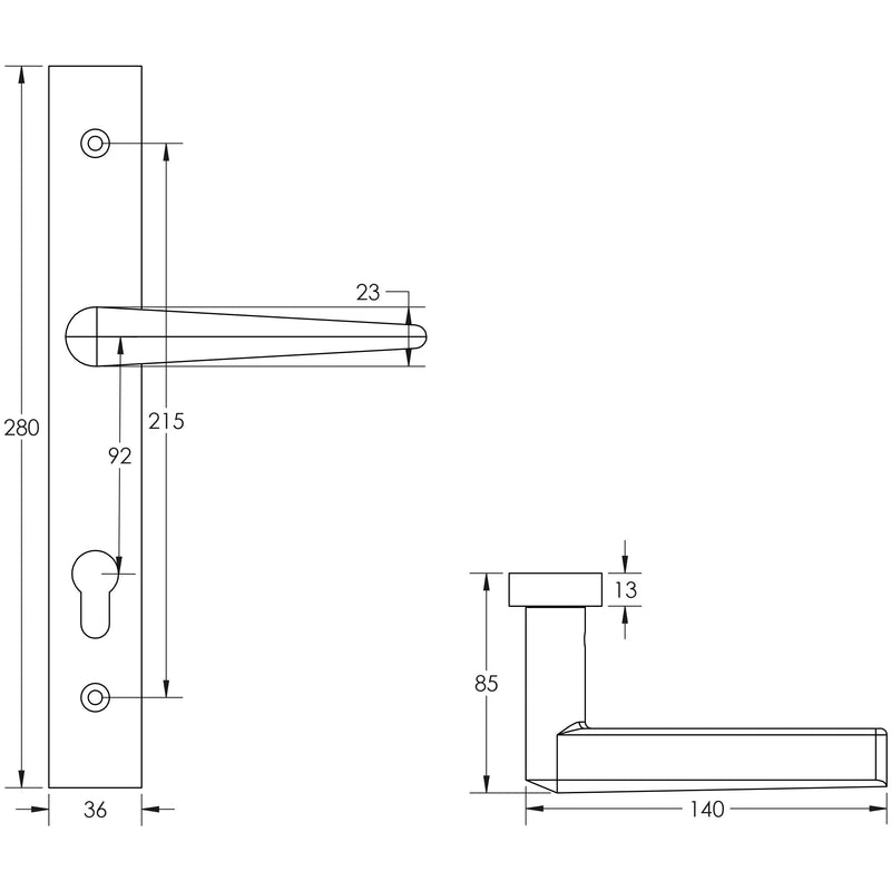 CR-107 Antique Brass Multi Point Backplate Door Handle - CR-107G4AB