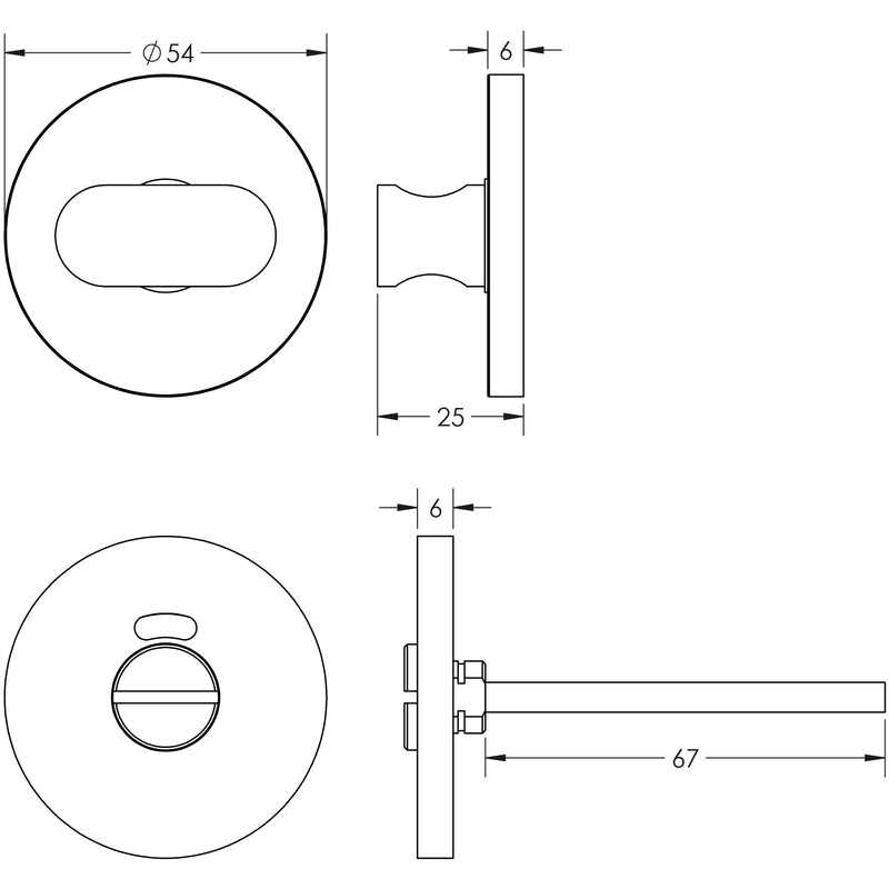 CR-801 Dark Bronze Thumb Turn & Lock Round Rose - CR-801A7DB