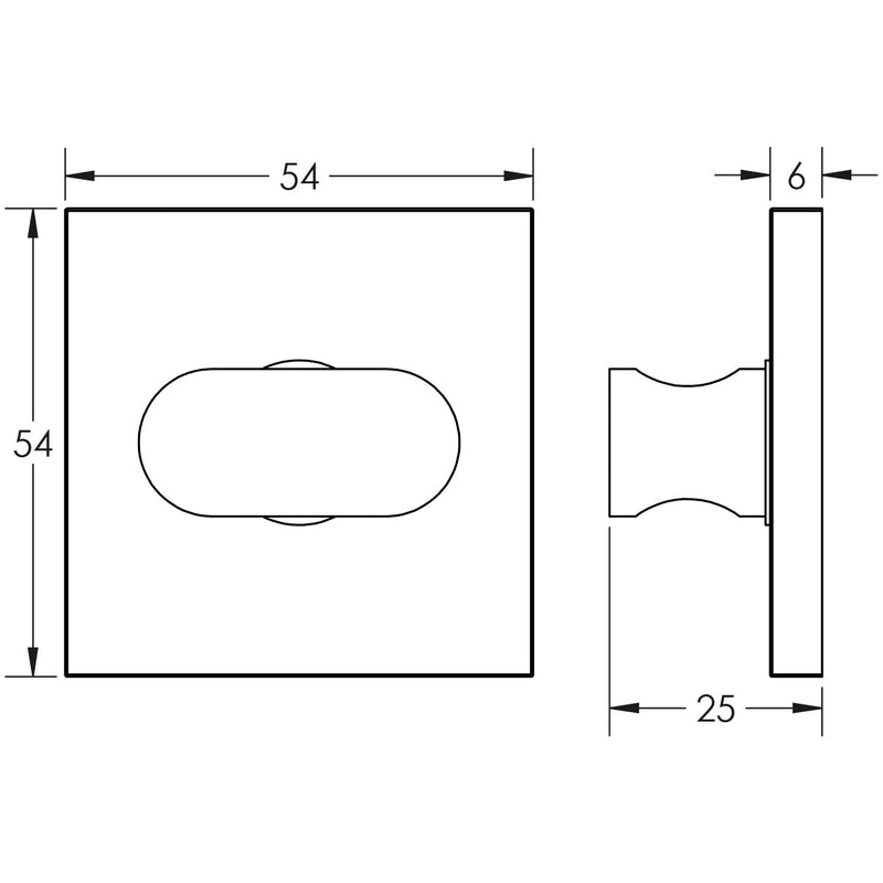 CR-801 Black Thumb Turn & Lock Square Rose - CR-801B7MB