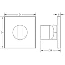 CR-802 Satin Stainless Steel Thumb Turn & Lock Square Rose w/ Indicator - CR-802BK7SSS - Choice Handles