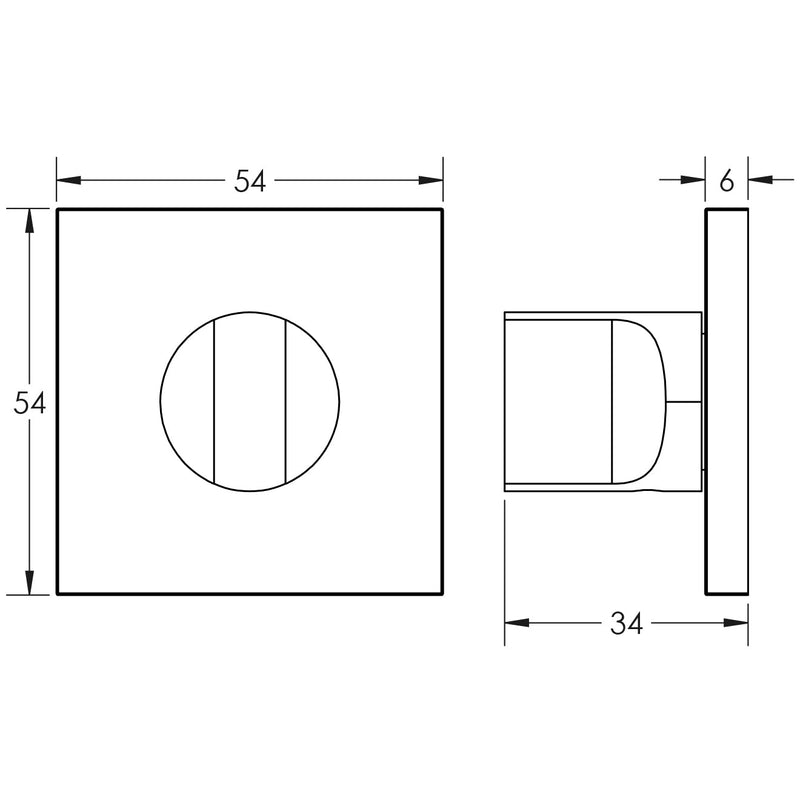 CR-802 Satin Stainless Steel Thumb Turn & Lock Square Rose w/ Indicator - CR-802BK7SSS - Choice Handles