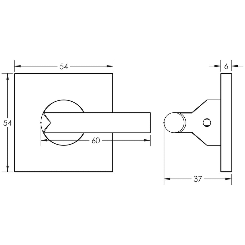 CR-804 Satin Stainless Steel Thumb Turn & Lock Square Rose - CR-804B7SSS - Choice Handles