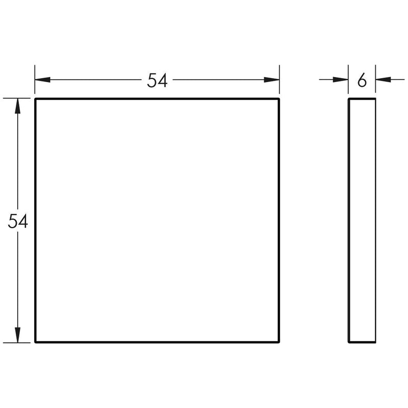 CR-N10 Black Blank Square Rose Escutcheon Cover - CR-O10MB