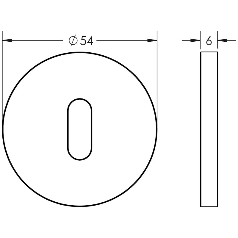 CR-R10 Satin Stainless Steel Standard Keyway Round Rose Escutcheon - CR-R10SSS