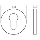 CR-S10 Black Euro Keyway Round Rose Escutcheon - CR-S10MB - Choice Handles
