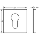 CR-T10 Black Euro Keyway Square Rose Escutcheon - CR-U10MB - Choice Handles