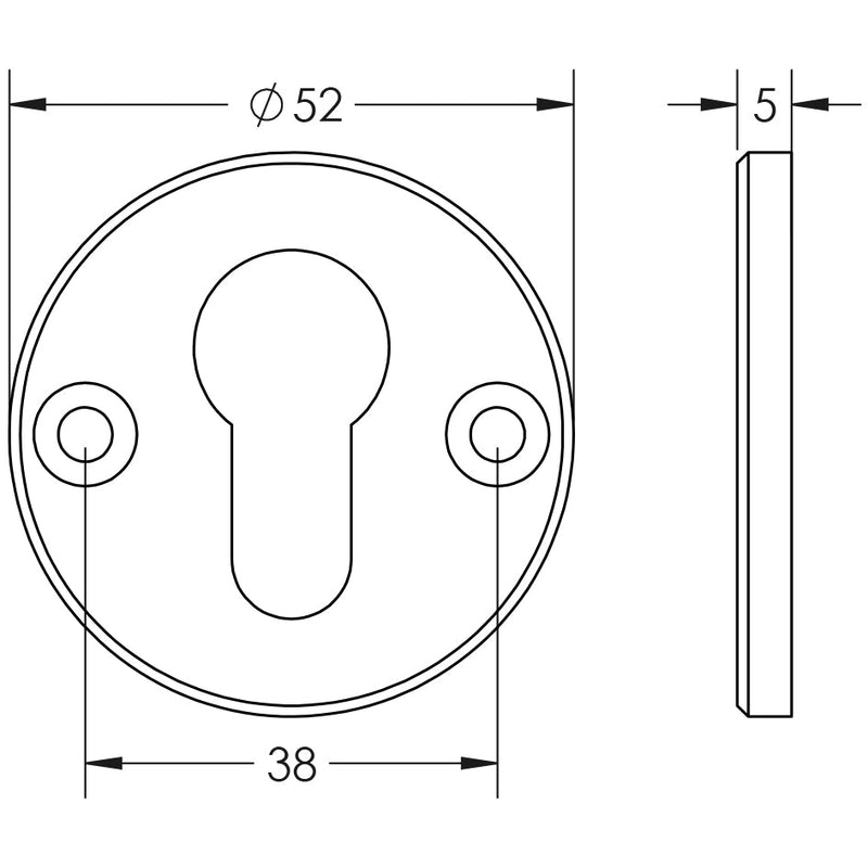 CRES Antique Brass Euro Escutcheon Face Fixed - CRES1651AB