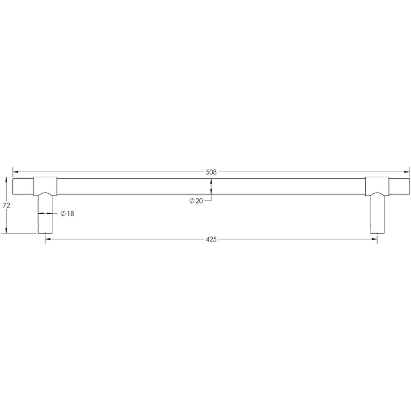 CRES 425mm Bolt Through Satin Stainless Steel T-Bar Pull Handle - CRES3001SSS - Choice Handles