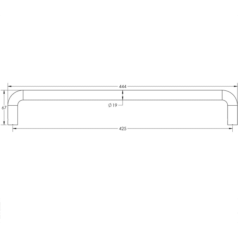 CRES 425mm Face Fix Satin Stainless Steel D Shape Pull Handle - CRES3002SSSFF - Choice Handles