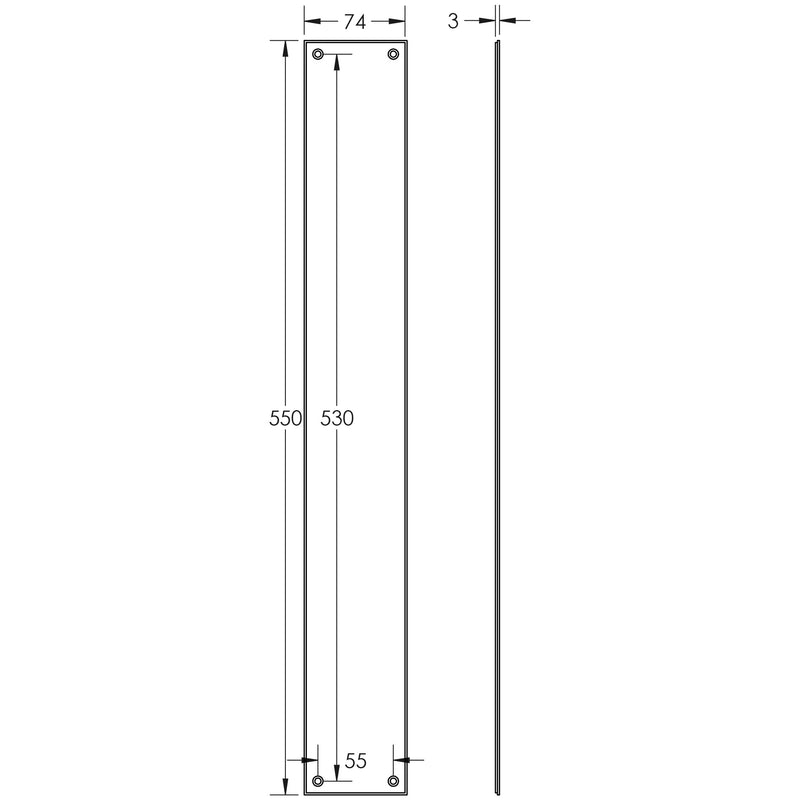CRES Black Push Plate - CRES3501MB