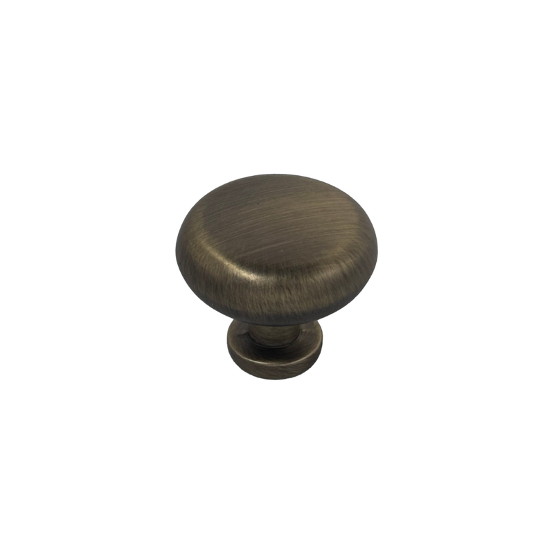 Forge & Finish - Round Cupboard Knob - 30mm - Antique Brass