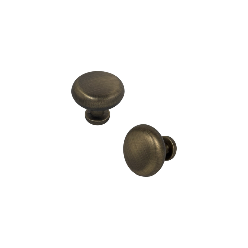Forge & Finish - Round Cupboard Knob - 30mm - Antique Brass