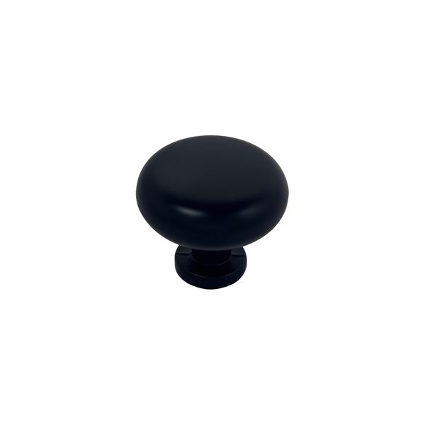 Forge & Finish - Round Cupboard Knob - 30mm - Matt Black