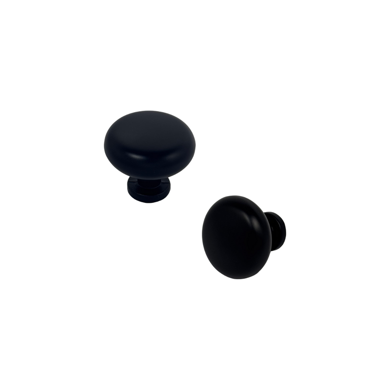Forge & Finish - Round Cupboard Knob - 30mm - Matt Black