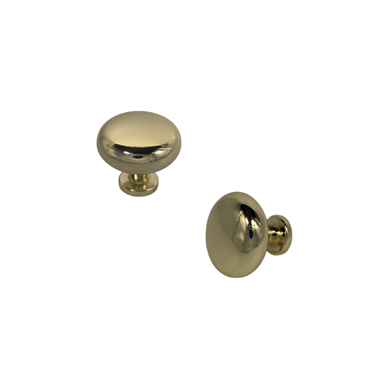 Forge & Finish - Round Cupboard Knob - 30mm - Polished Brass