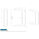 Eurospec - 19mm D Pull Handle 225mm Centres - Bright Stainless Steel - CSD1225BSS - Choice Handles