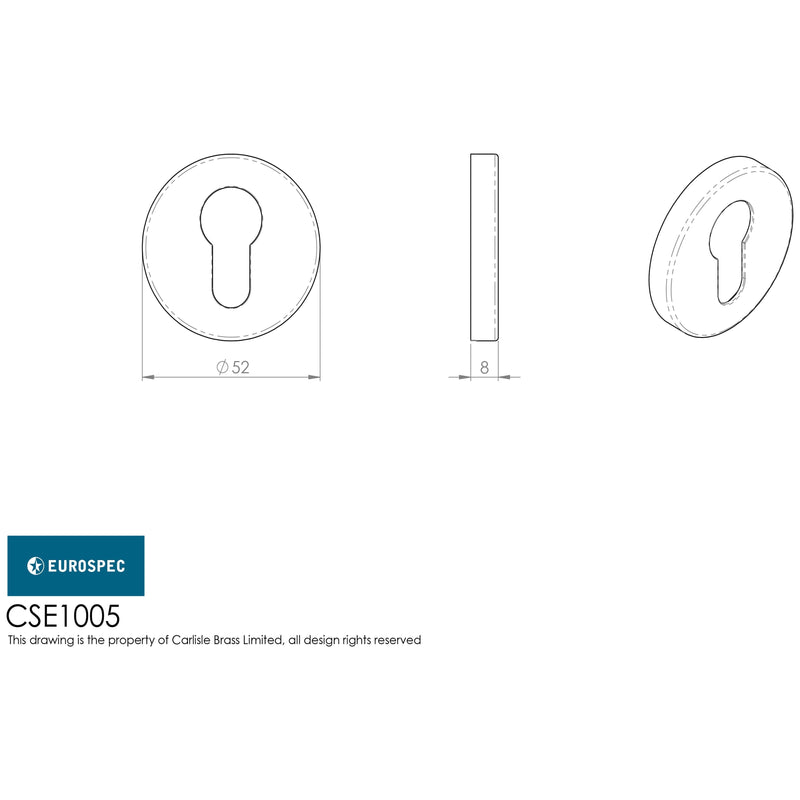 Eurospec - Euro Escutcheon - Antique Brass - CSE1005AB