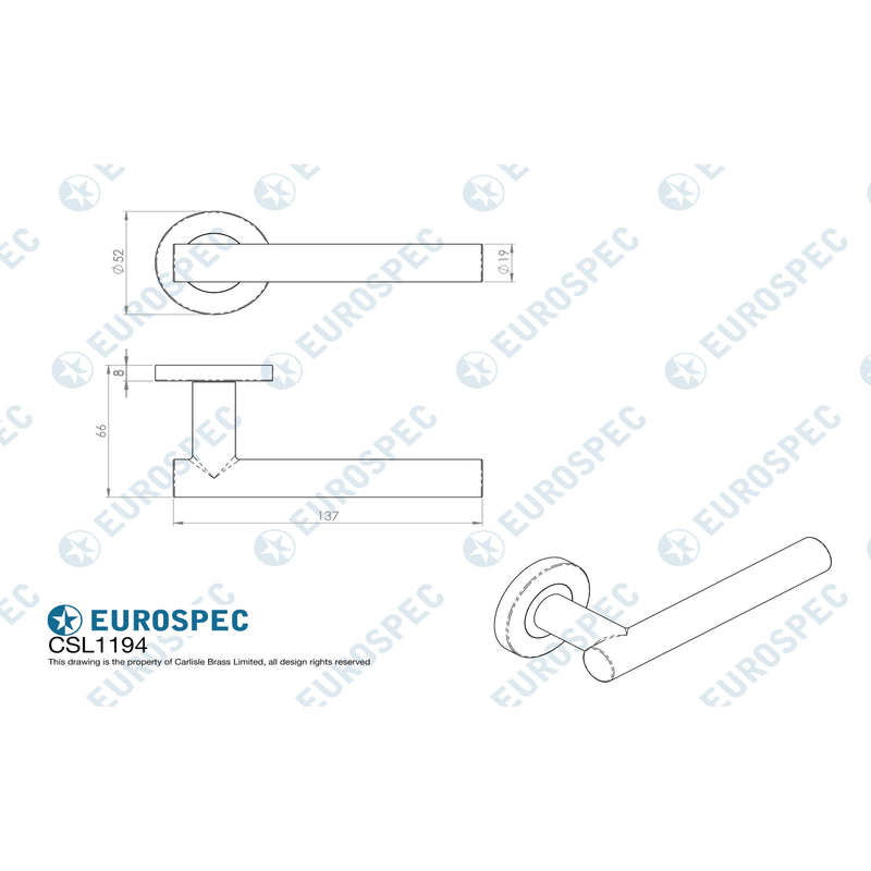 Straight Lever On Sprung Rose - Matt Black - CSL1194MB