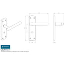 Eurospec - Steelworx Residential T Bar Lever on WC Backplate - Satin Stainless Steel - CSLP1164T/SSS - Choice Handles
