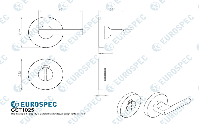 Eurospec - Steelworx CST Disabled Thumbturn & Release  - Matt Black - CST1025MB