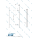 Eurospec - 19mm Dia. Straight T Bar Pull Handle G201 (225mm C/C) - Satin Stainless Steel - CSPT1225SSS/201 - Choice Handles