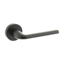 CleanTouch Anti-Bac Forme Milly Lever Door Handle on Minimal Round Rose - Matt Black - CTFMR133MB - Choice Handles