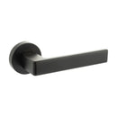 CleanTouch Anti-Bac Forme Asti Lever Door Handle on Minimal Round Rose - Matt Black - CTFMR254MB - Choice Handles