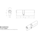 Eurospec - Offset Euro Double Cylinder 100mm (40/60mm) - Satin Chrome - CYA7124060SC - Choice Handles