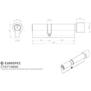 Eurospec - Offset Euro Cylinder and Turn 100mm (40/60mm) - Satin Chrome - CYA7134060SC - Choice Handles