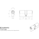 Eurospec - MP10 Euro Double Cylinder 64mm - Satin Chrome - CYH71264SC - Choice Handles